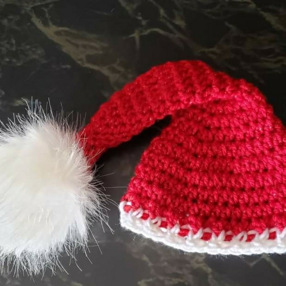 Crochet Baby Santa Hat